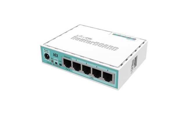 Ethernet router MiKrotik RB750GR3 HEX, 5 x 10/100/1000 Mbps, PoE, White 