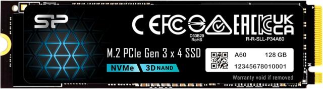 SSD Silicon Power A60 M.2-2280 PCIe Gen 3x4 NVMe 128GB 
