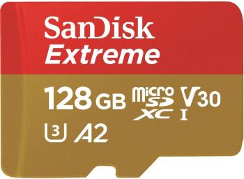 SanDisk 128GB Extreme MicroSDXC Card for Dash Cameras and Drones + SD Adapter + RescuePRO Deluxe