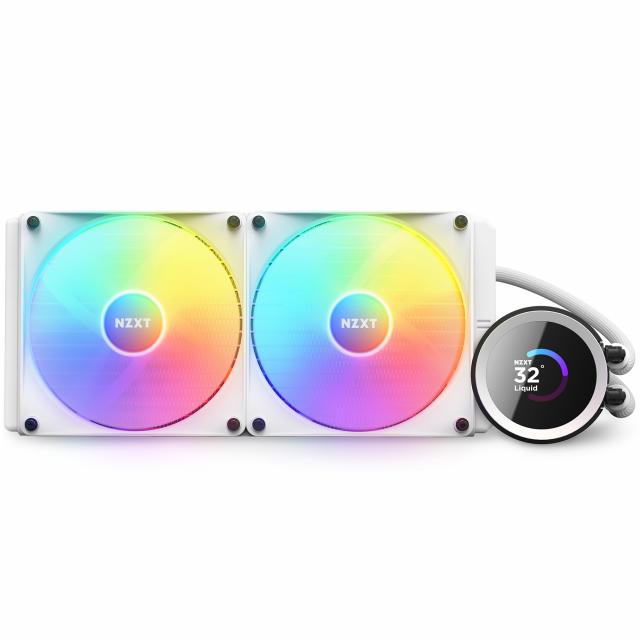 Охладител за процесор NZXT Kraken 280 RGB White, LCD Display 