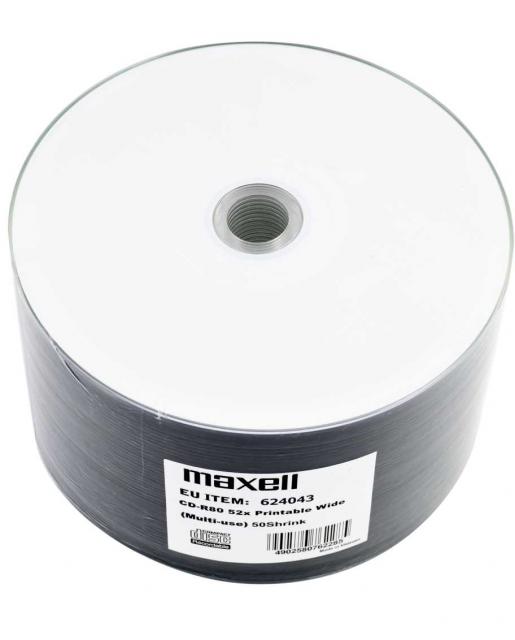 CD-R80 25 pk PRINTABLE MAXELL 52 speed cake box 