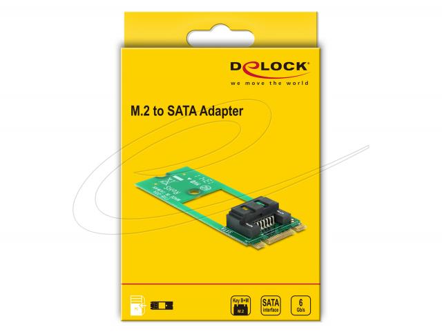 Delock Adapter M.2 Key B+M to SATA 7 pin - Form Factor 2260 