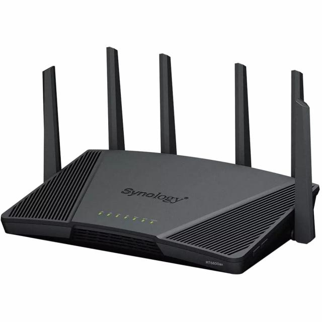 Безжичен рутер Synology RT6600AX, 6600Mbps, 2.4GHz - 600Mbps/ 5GHz - 4800Mbps/ 5GHz - 1200Mbps 