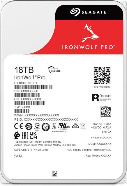 Хард диск SEAGATE IronWolf ST18000NT001, 18TB, 256MB Cache, SATA 6.0Gb/s 