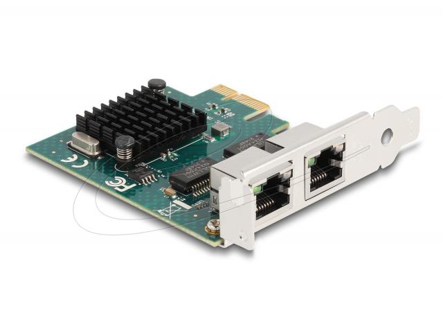 Delock PCI Express x1 Network Card Gigabit LAN 2 x RJ45 BCM 