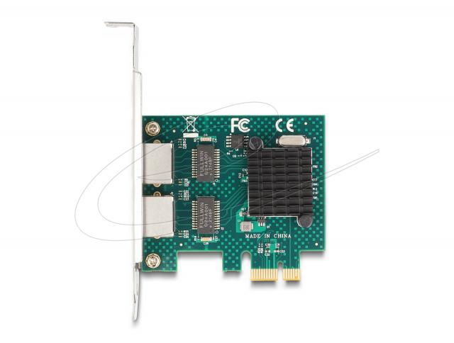 Delock PCI Express x1 Network Card Gigabit LAN 2 x RJ45 BCM 