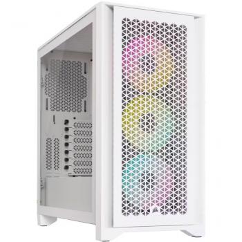 Case Corsair iCUE 4000D RGB Airflow Mid Tower, Tempered Glass, White