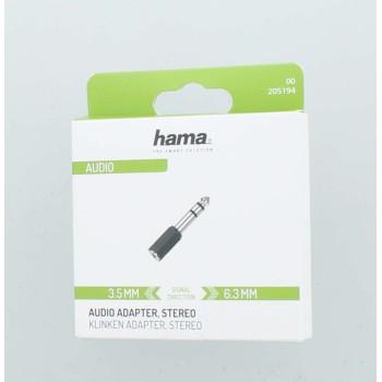 Hama Audio Adapter, 3.5 mm Jack Socket - 6.3 mm Jack Plug, Stereo 