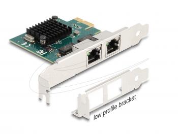 Delock PCI Express x1 Network Card Gigabit LAN 2 x RJ45 BCM