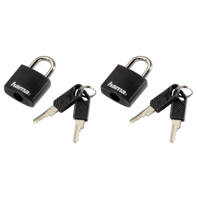 Luggage Padlock, set of 2 HAMA 105313, black 