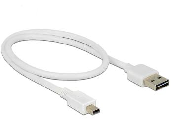 Delock Cable EASY-USB 2.0 Type-A male > USB 2.0 Type Mini-B male 0.5 m white