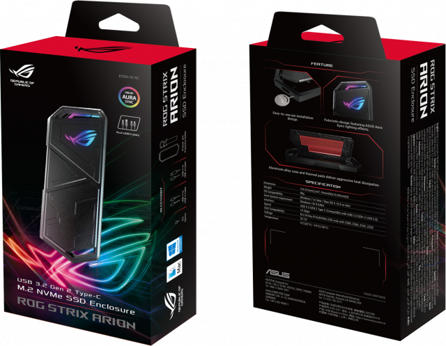 ASUS ROG STRIX ARION, чекмедже за SSD 