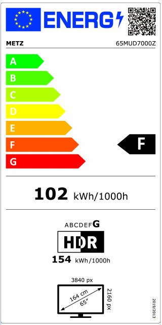 METZ LED TV 65MUD7000Z, 65"(164 см), LED UHD, Smart TV, Google TV 