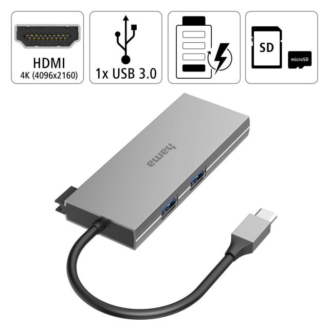 USB-C Hub, 6 Ports, HAMA-200110 