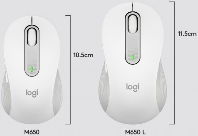 Безжична Мишка Logitech Signature M650 L for Business, Бяла 