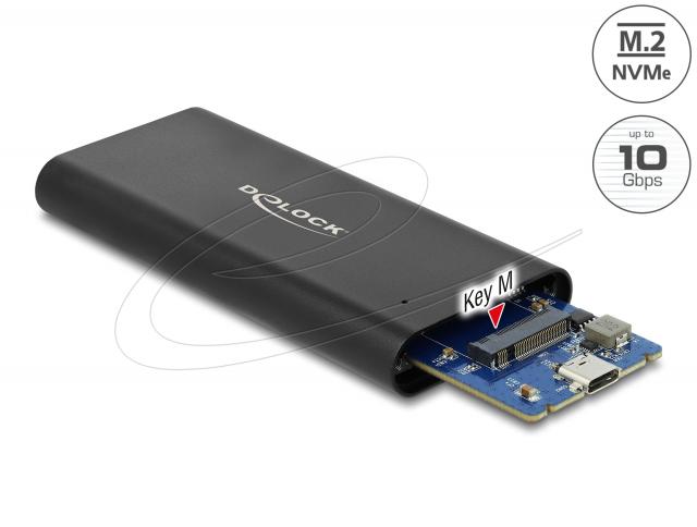 Delock External Enclosure for M.2 NVMe PCIe SSD with SuperSpeed USB 10 Gbps (USB 3.1 Gen 2) USB Type-C™ female 