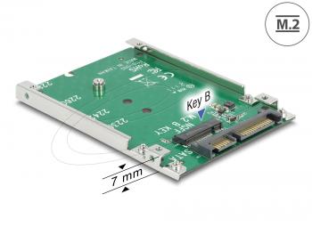 DeLock converter, 2.5" SATA 22 pin - M.2 key B - 7 mm