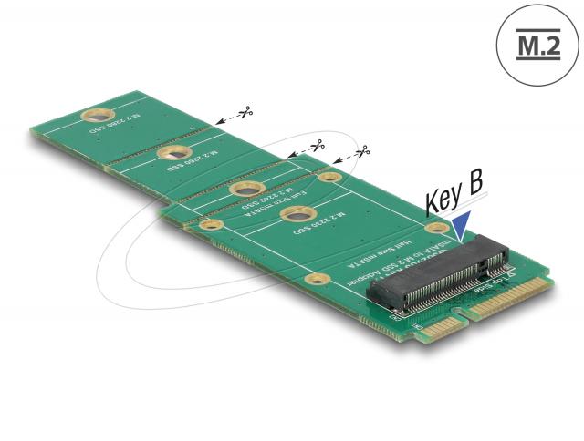 Delock Adapter from mSATA to M.2 Key B slot 