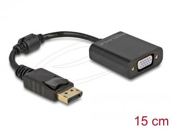 Delock Adapter DisplayPort 1.2 male to VGA female black