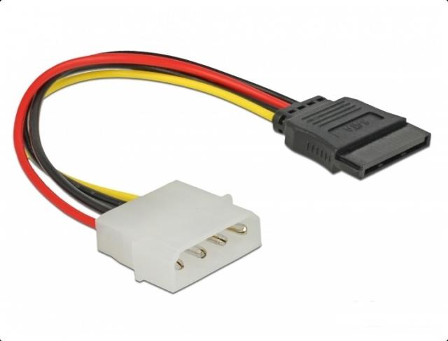 Cable DeLock Molex 4 pin to SATA 15 pin, 12 cm 