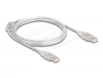 Delock Cable USB 2.0 Type-A male > USB 2.0 Type-A male 1.5 m transparent