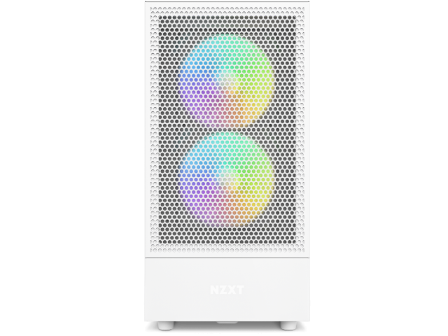 Кутия NZXT H5 Flow RGB Matte White, Mid-Tower 