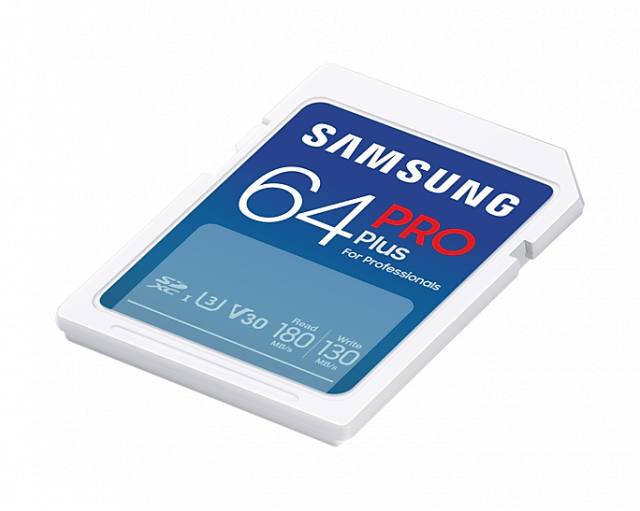 Карта памет Samsung PRO Plus, SD Card, 64GB, Бяла 