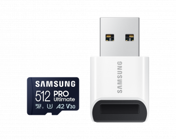 Memory card Samsung PRO Ultimate microSD Card (2023), 512GB, Adapter, USB reader