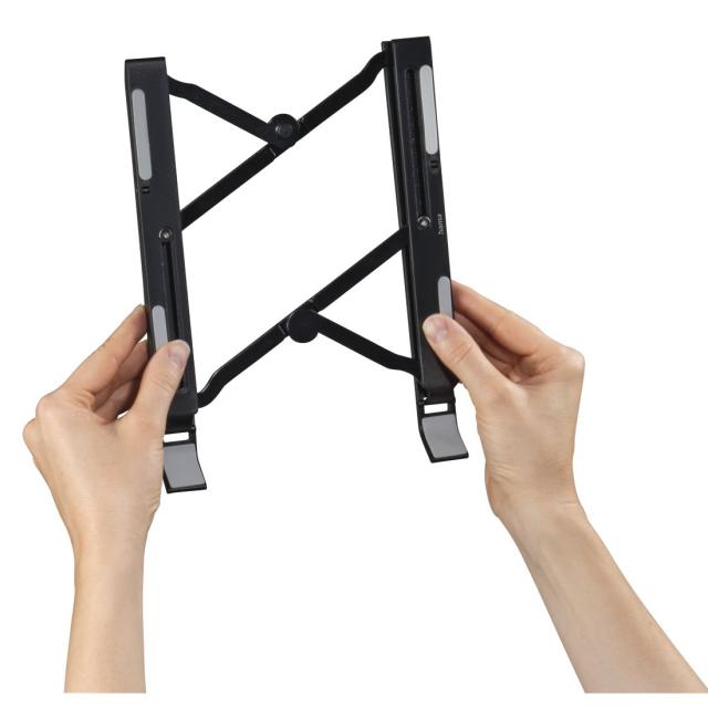 Hama Light Notebook Stand, Foldable, Inclinable in 12 stages, up to 39 cm (15.4"), black 