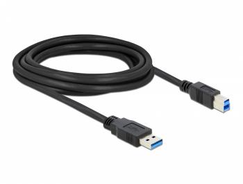 Delock Cable USB 3.0 Type-A male > USB 3.0 Type-B male 3.0 m black