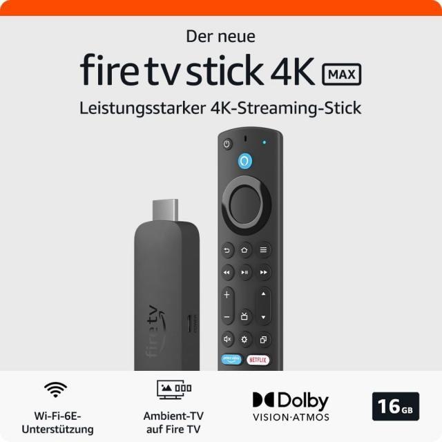 Fire TV Stick Max 4K streaming device G2, Wi-Fi 6, Alexa Voice Remote 