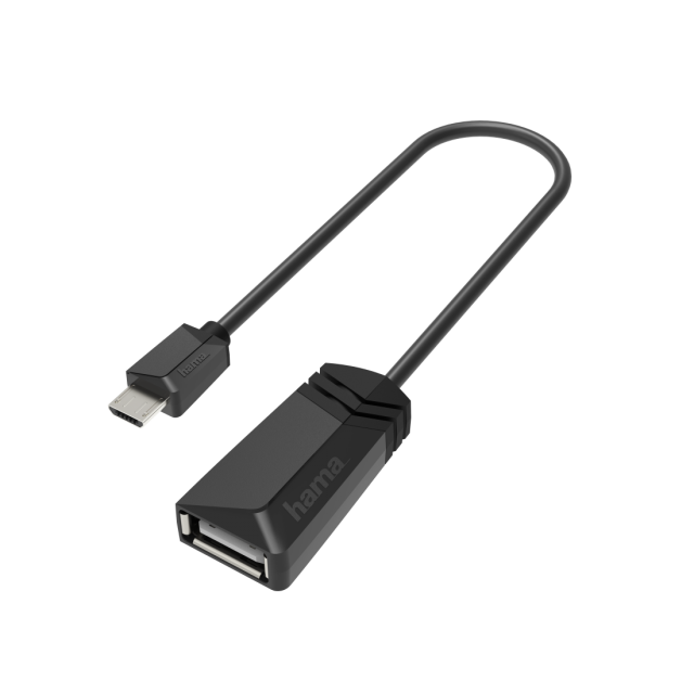 Кабел HAMA, USB 2.0 OTG micro USB - женско USB 2.0, 480 Mbit/s, Черен 