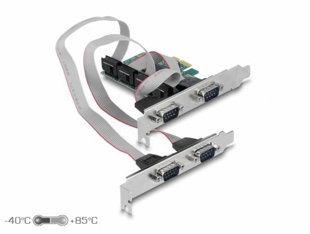 Карта за разширение на слотове Delock, PCI Express Card към 4 x Serial RS-232 