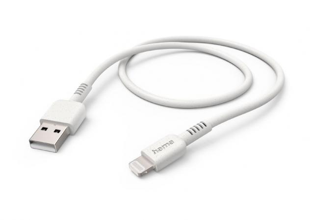 Кабел за зареждане HAMA "Eco", USB-A - Lightning, 1 м, 187283 