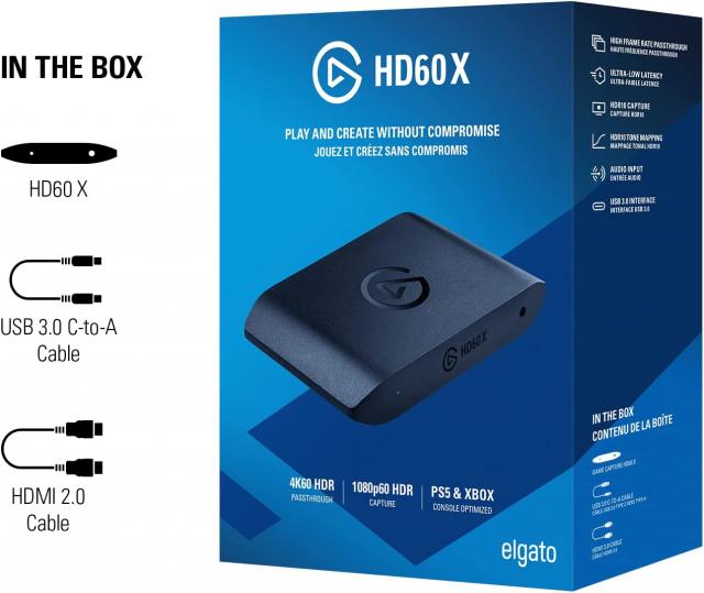 External Capture ELGATO HD60 X, HDR 4K, HDMI 