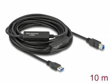 Delock Cable USB-A - USB-B, USB 3.2, 10m