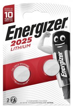 Бутонна батерия литиева ENERGIZER CR2025, 3V, 2 бр. в блистер