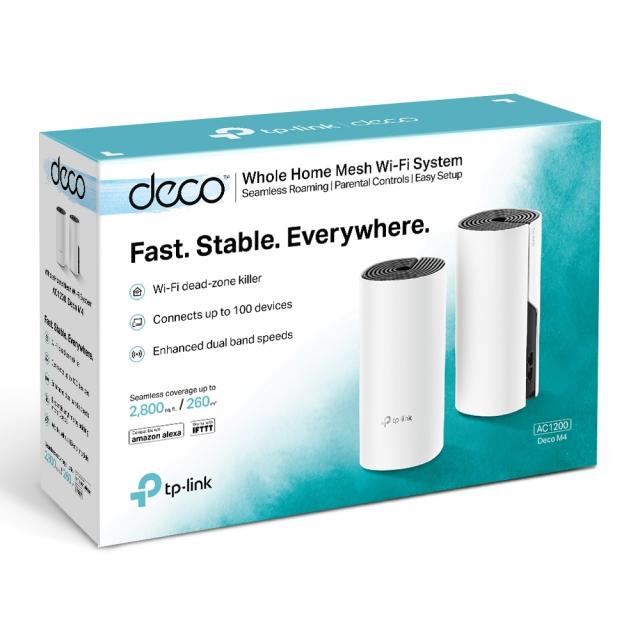 TP-Link Deco M4, AC1200 Whole Home Mesh Wi-Fi System(2-pack) 