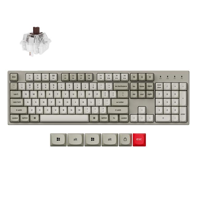 Геймърска Механична клавиатура Keychron C2 Pro 8K QMK - Super Brown Switch, Full Size 