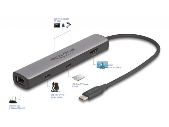 Докинг станция Delock USB 40 Gbps USB Type-C 