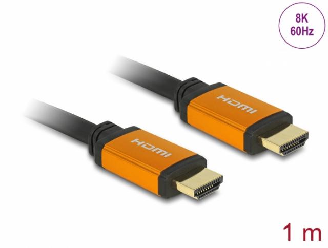 Кабел Delock High Speed, HDMI мъжко - HDMI мъжко, 48 Gbit/s, 8K 60 Hz, 1 м 