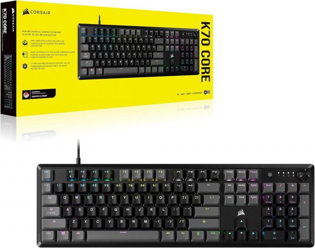 Gaming Mechanical keyboard CORSAIR K70 Core RGB Corsair Linear Red Switch - Carbon Gray 