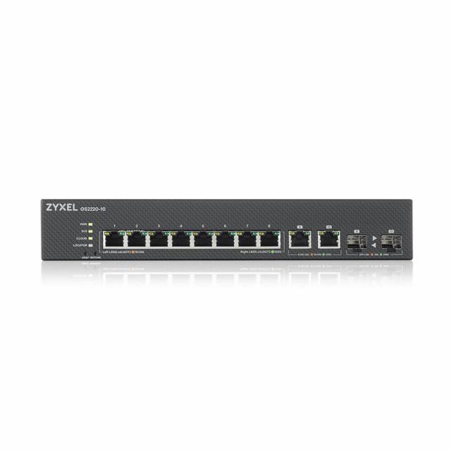 Суич ZYXEL GS2220-10, 10 портов управляем L2, 8x Gigabit + 2x Gigabit combo (RJ45/SFP) 