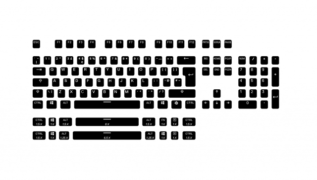 Steelseries PrismCaps PBT Doubleshot 105-Keycap White UK-Layout 