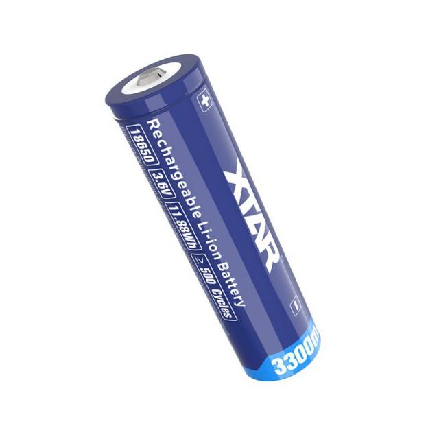 Rechargeable Battery XTAR 18650  for torches with protection, 3300mAh, Li-ion 