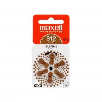 Zink Air battery MAXELL ZA312 6pcs. button for Hearing aids