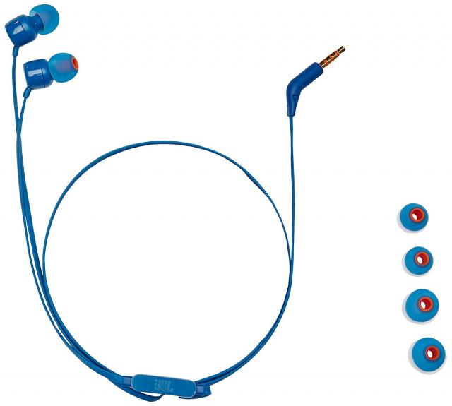 Headphones JBL T110, In Ear, Blue 