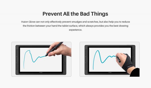 Artist glove HUION GL200 for graphic tablet 