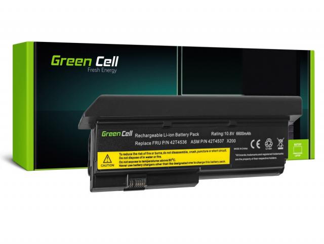 Батерия за лаптоп GREEN CELL, IBM Lenovo ThinkPad X200 X201 X201i 42T4534, 10.8V, 6600mAh 