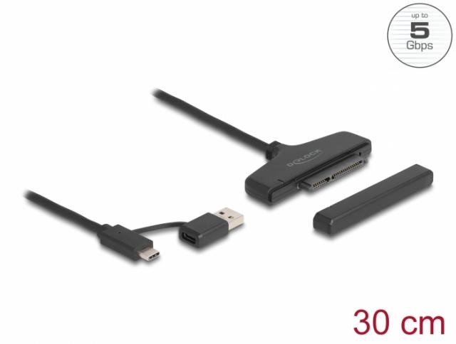 Конвертор Delock, USB-C / USB-A - SATA 6 Gb/s 